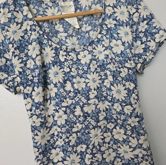 Vtg 90s JR BENTLEY Floral Midi Maxi Dress Sz 9/10 Cottagecore Prairie Homestead - Picture 5 of 12